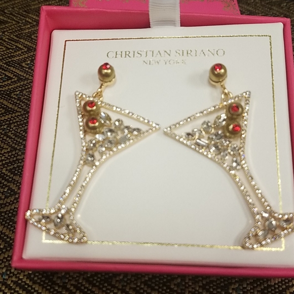 Christian Siriano Jewelry - Martini with olives gem stud NIB